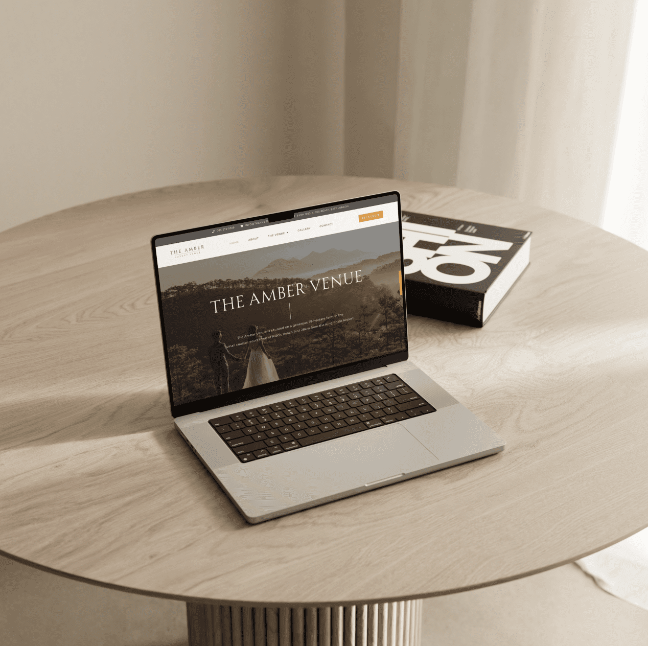 Amber Venue Website Mockup